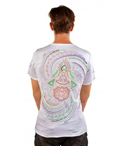 Men's Trippy T-shirt Psy Shirt Golden Flower -  Israel